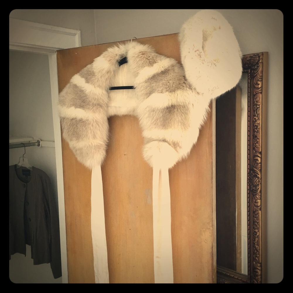 1960s Vintage fur stole and hat